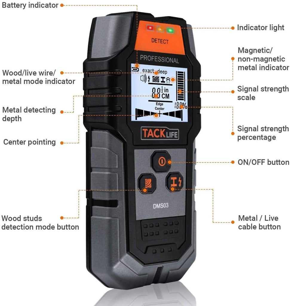 TACKLIFE 4 In 1 Center Finding Electronic Scanning Stud Finder