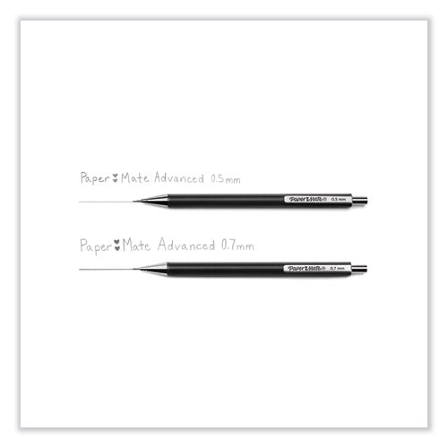 Paper Mate Advanced Mechanical Pencils 0.5 mm, HB (#2), Black Lead, Black; Gray Barrel, 2/Pack