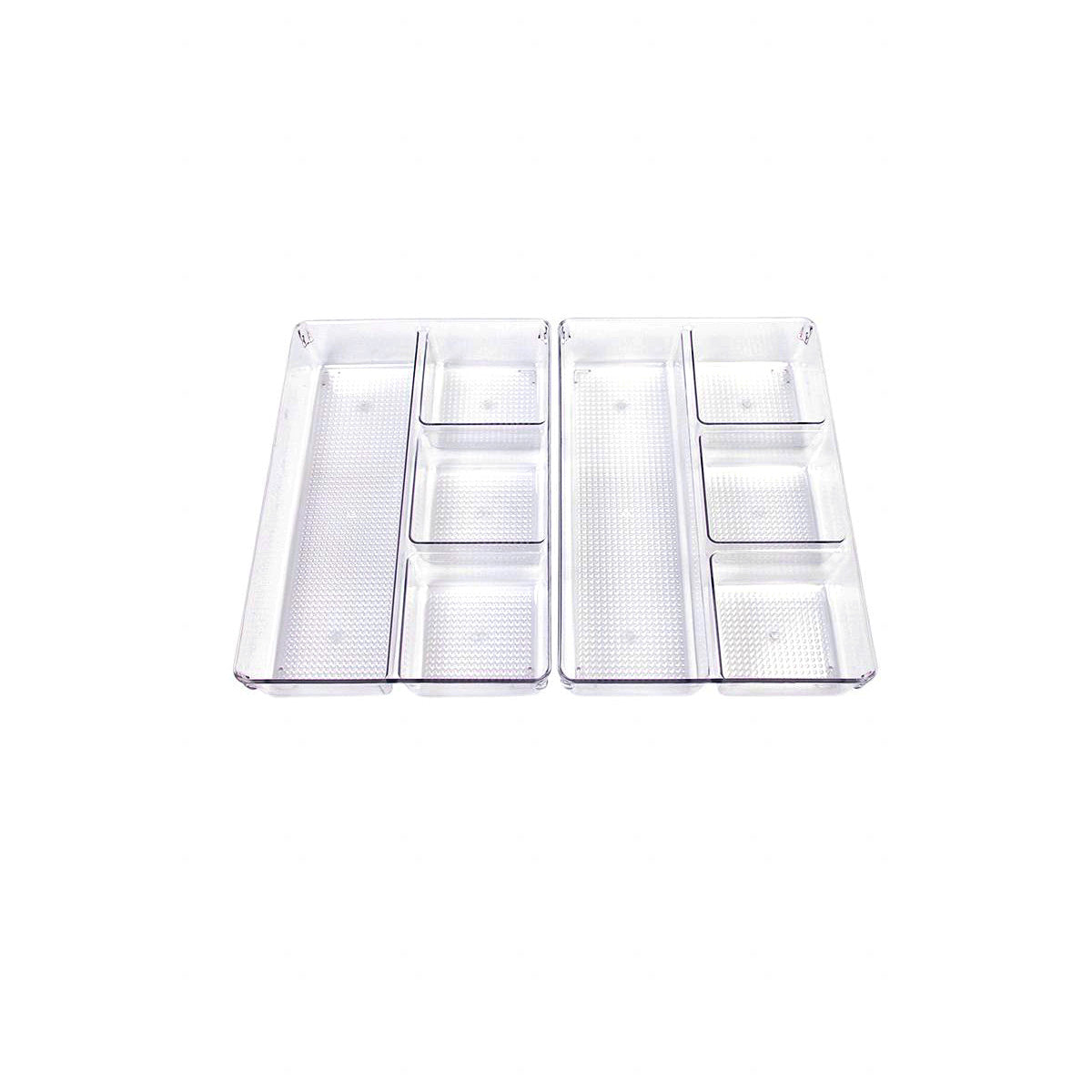 Edge 2 Pcs Set,  4 Section Drawer Organizer, Clear