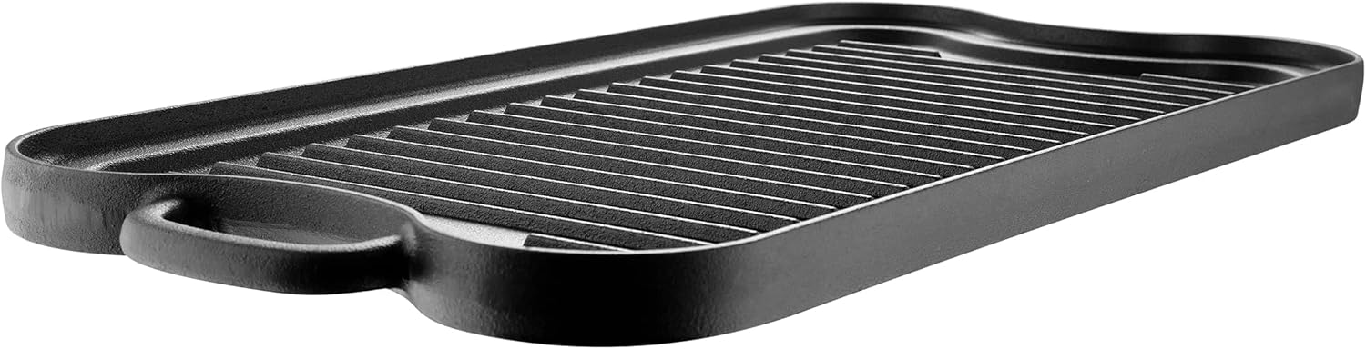 BBQ by MasterPRO - 20" x 10" Pre Seasoned Cast Iron Double Reversible Grill & Griddle