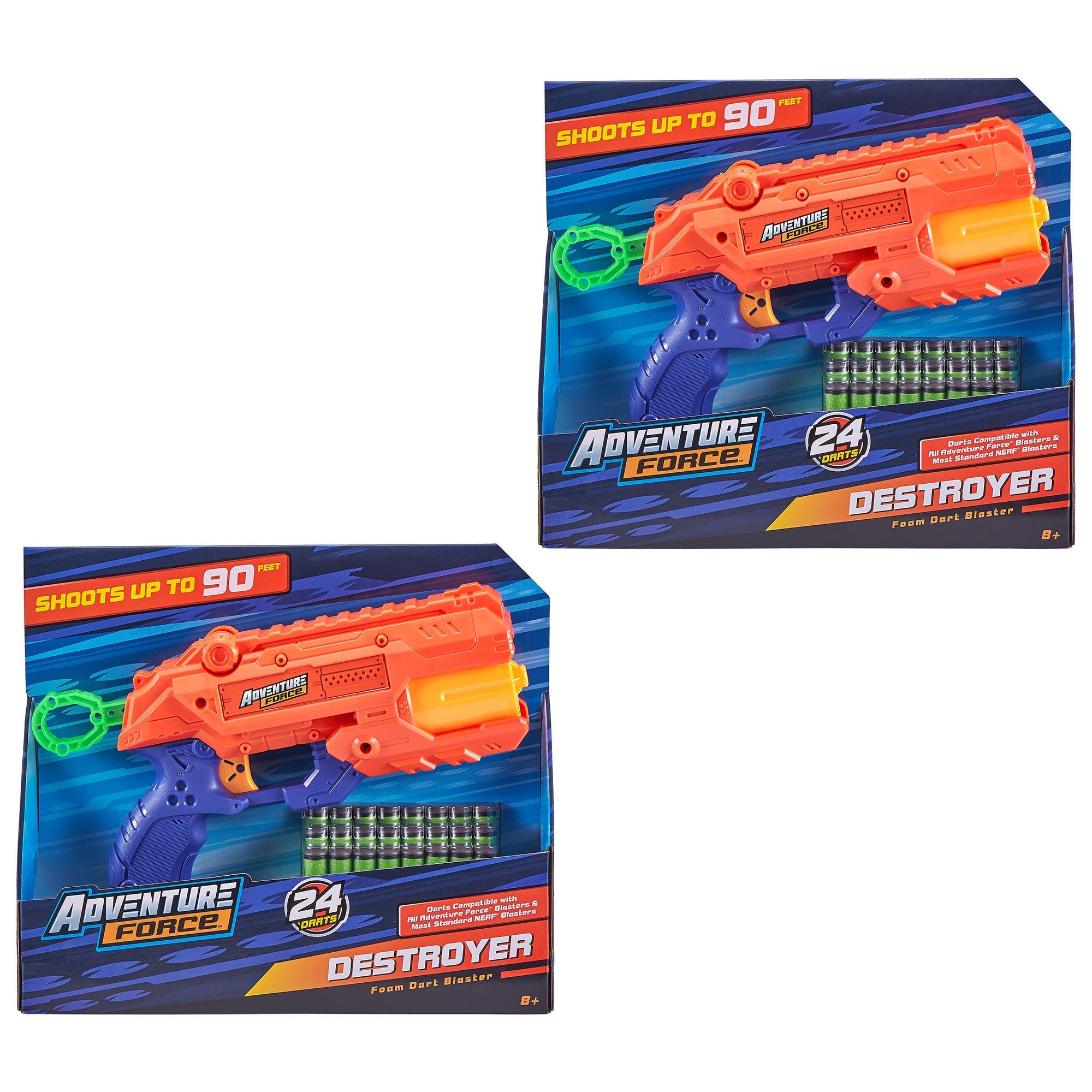 Adventure Force 25-Piece 90' Range Destroyer Foam Dart Blaster, 2 Pack