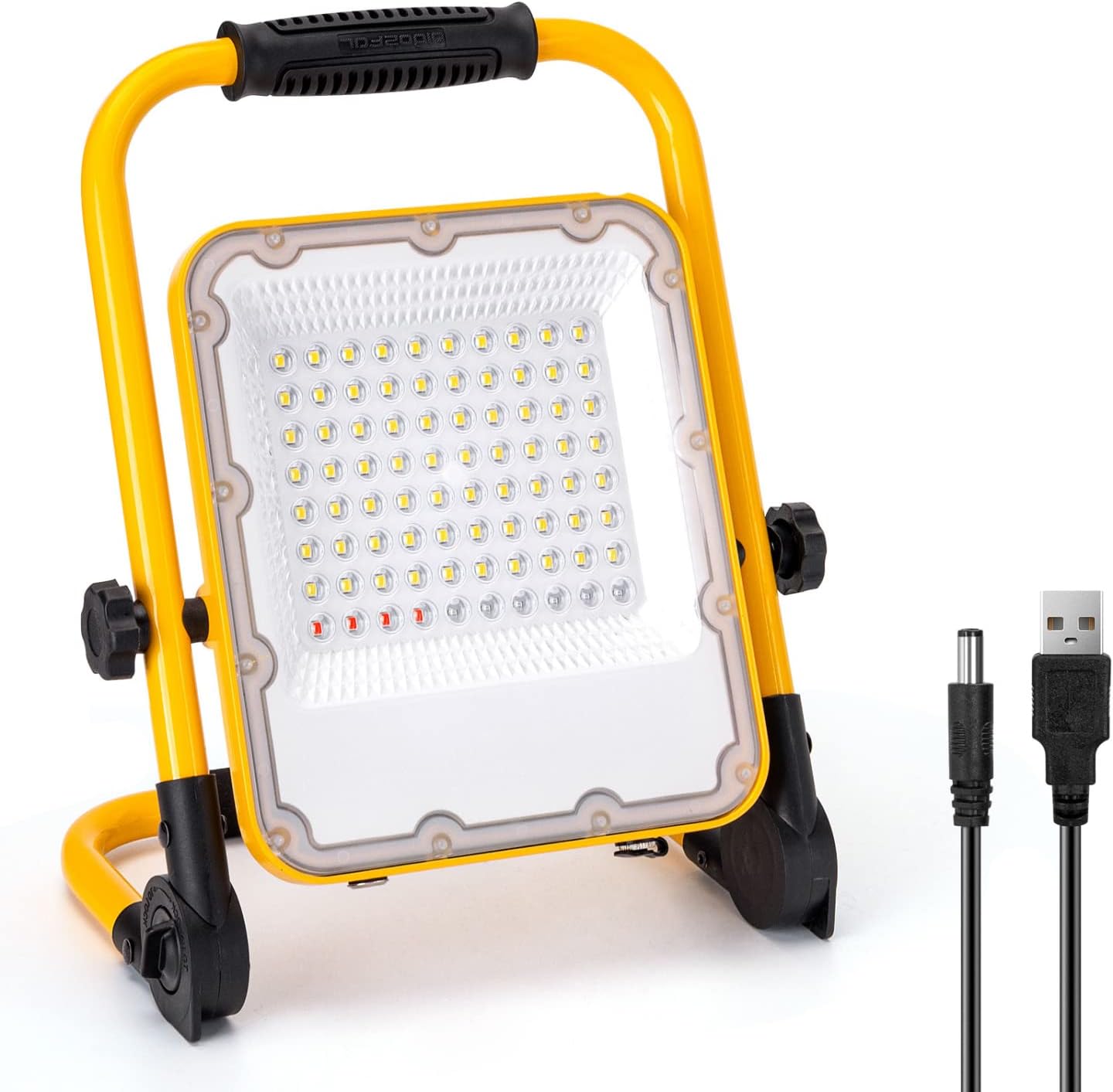 Aigostar 6500K Flood Light Rechargeable LED Work Light with Stand, 1000lm Waterproof, Foldable, 4 Modes