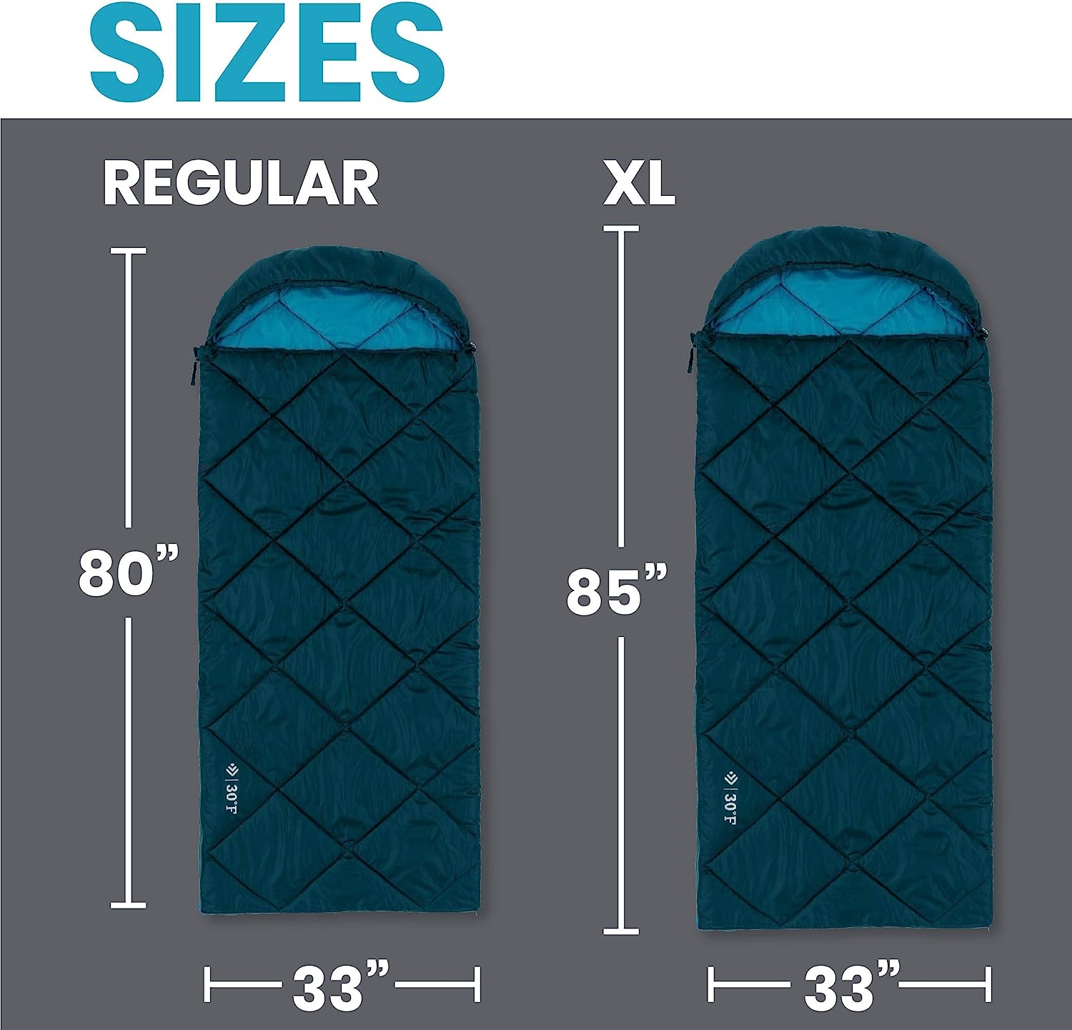 Outdoor Products 30F Hooded Sleeping Bag, Extra-Long