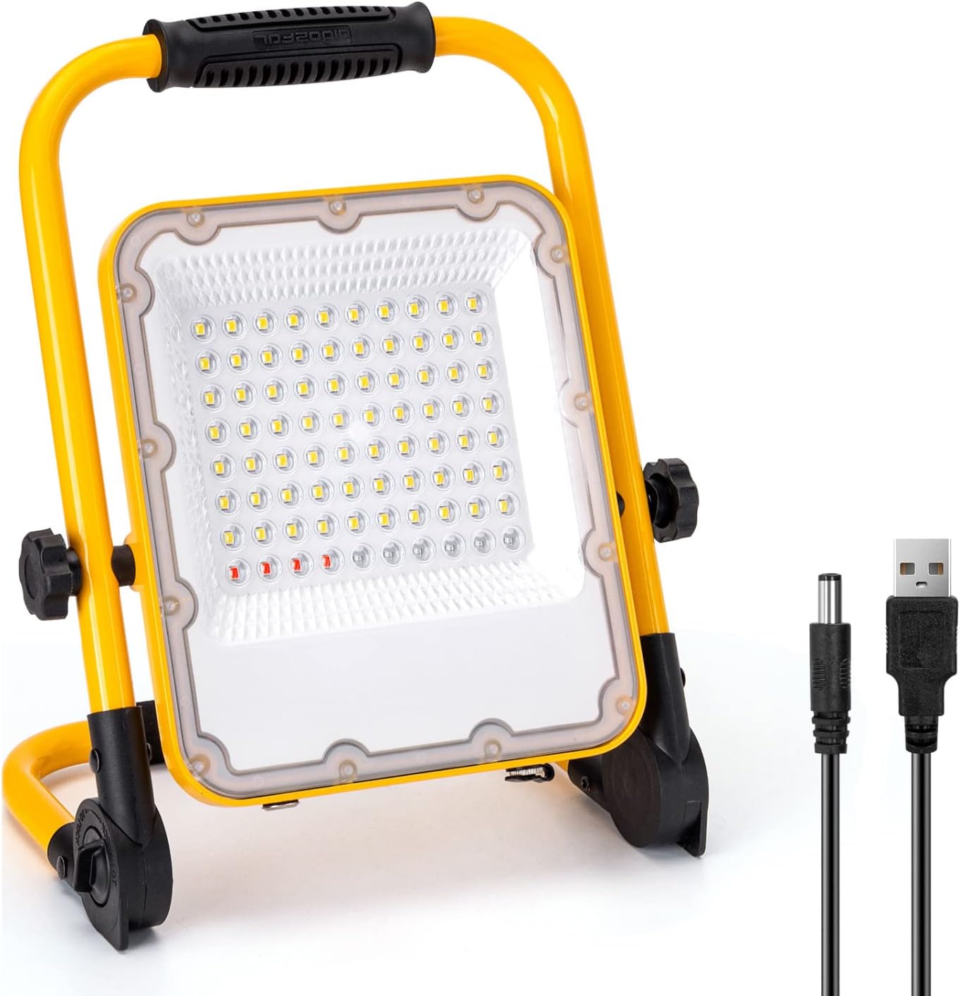 Aigostar 6500K Rechargeable LED Flood Light with Stand, 1000lm Waterproof, 4 Modes, Foldable