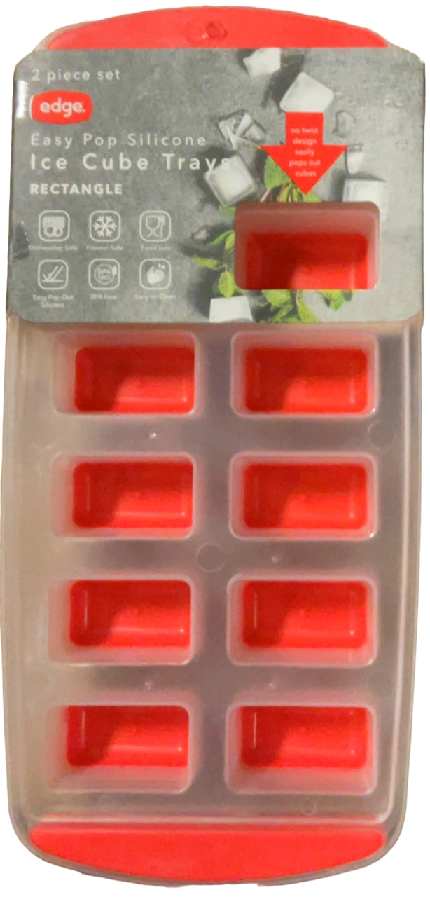 Ice Cube Trays, Silicone Molds Easy Release BPA Free Flexible and Odorless, for Whiskey and Cocktails, Large Rectangle, 2 Pack