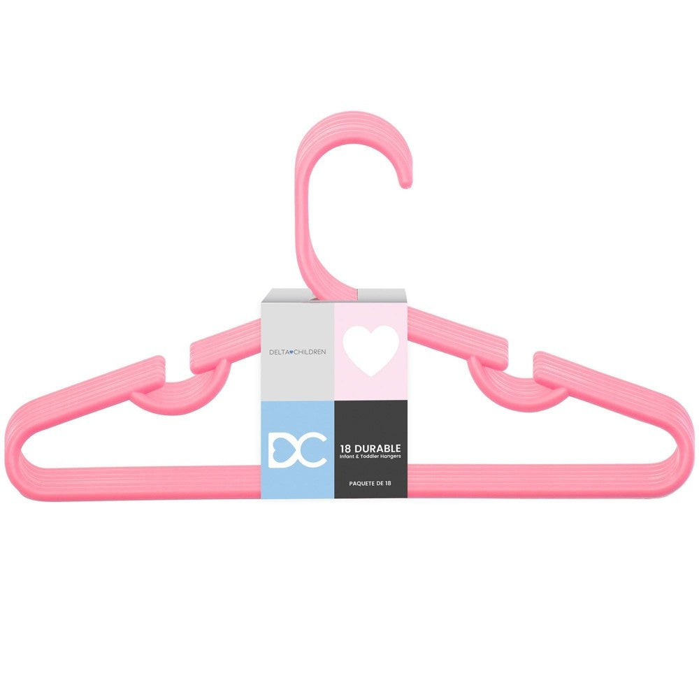 Delta Children Durable Infant & Toddler Hangers - Pink, 24 Packs of 18