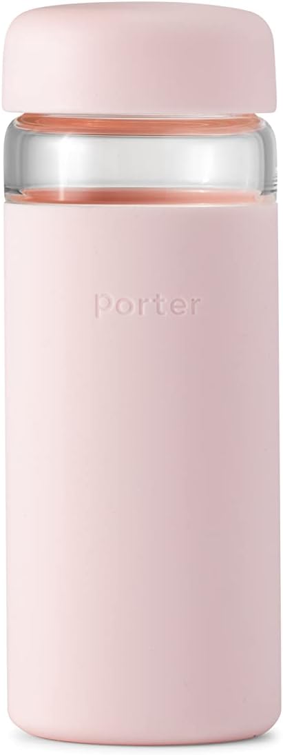 W&P Porter 16oz Glass Wide Mouth Water Bottle with Protective Silicone Sleeve