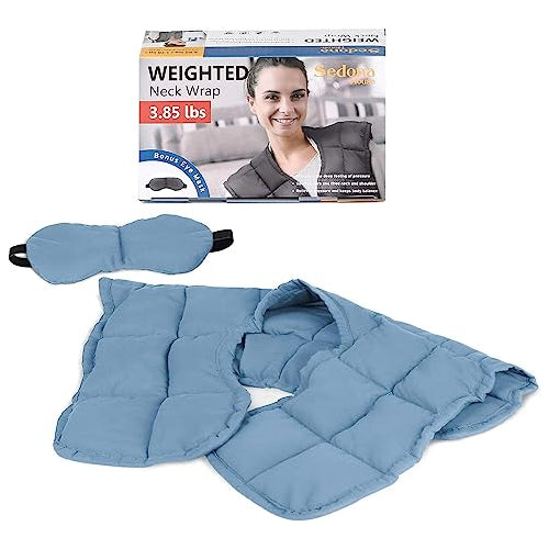 Sedona House Weighted Neck Wrap & Eye Mask, Blue