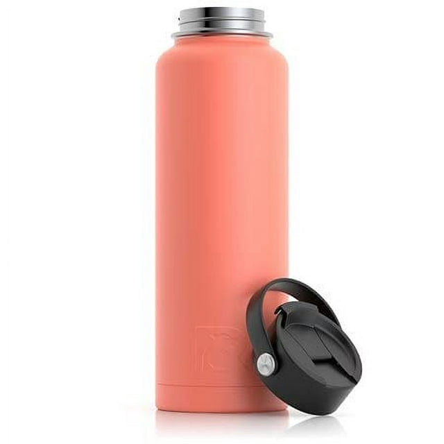 RTIC 40 oz Vacuum Insulated Water Bottle, Metal Stainless Steel Double Wall Insulation, BPA Free Reusable, Leak-Proof Thermos Flask for Hot and Cold Drinks, Travel, Sports, Camping, Coral