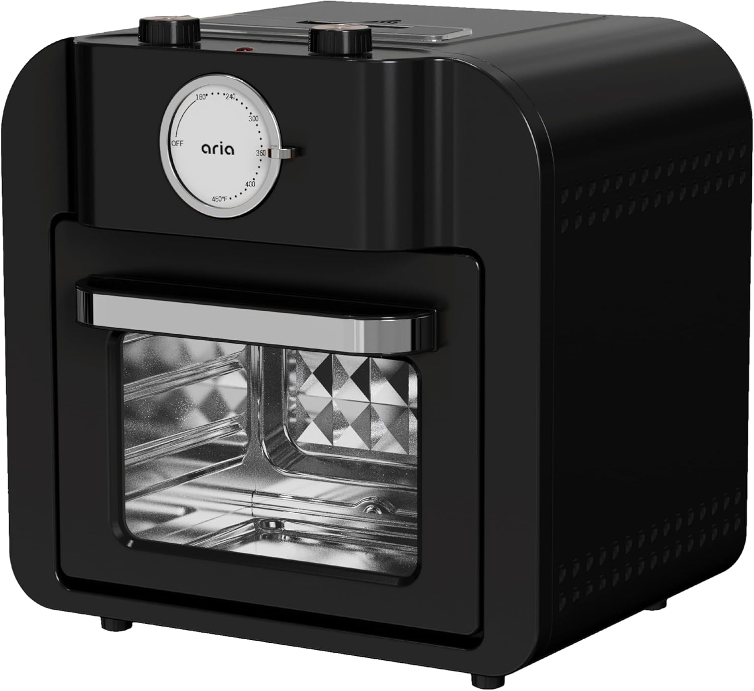 Aria Retro 17Qt Air Fryer Oven: 4-in-1 Functionality, Bake, Fry, Roast & Grill Complete with Air Fryer Basket & Mesh Trays, Compact