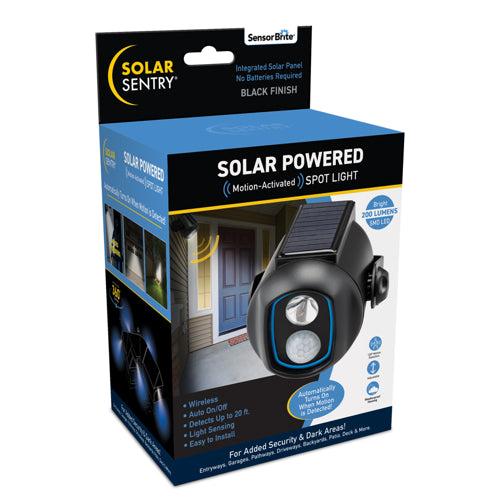 Sensor Brite Solar Powered Black Motion Activated Outdoor Integrated LED, 2 Pack