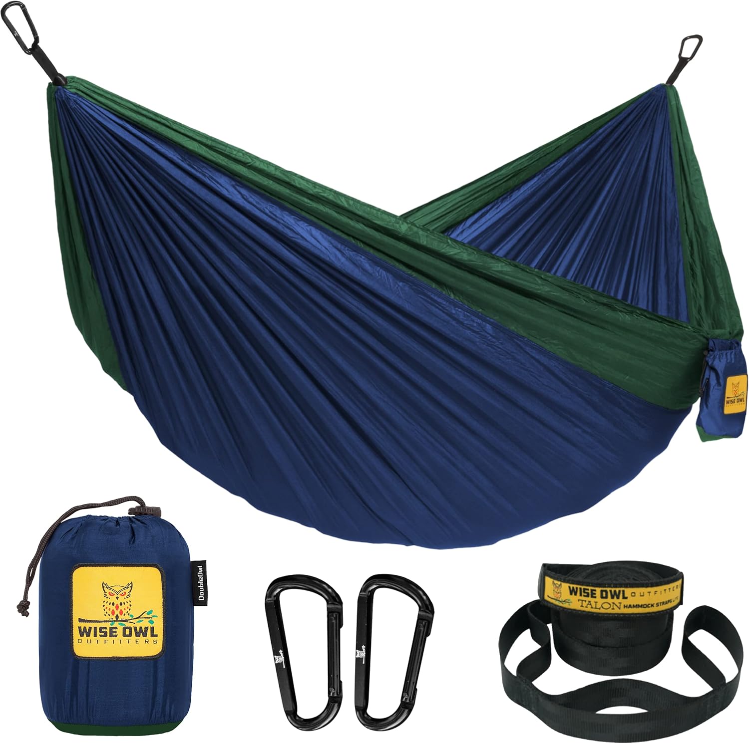 Wise Owl Outfitters Portable Lightweight Parachute Nylon Hammock, 2 Pack