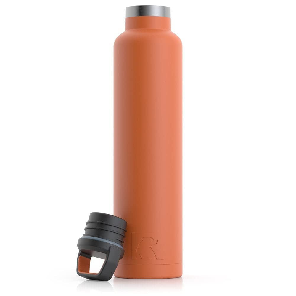 RTIC 26 oz Vacuum Insulated Water Bottle, Metal Stainless Steel Double Wall Insulation, BPA Free Reusable, Leak-Proof Thermos Flask for Hot and Cold Drinks, Travel, Sports, Camping, Burnt Orange