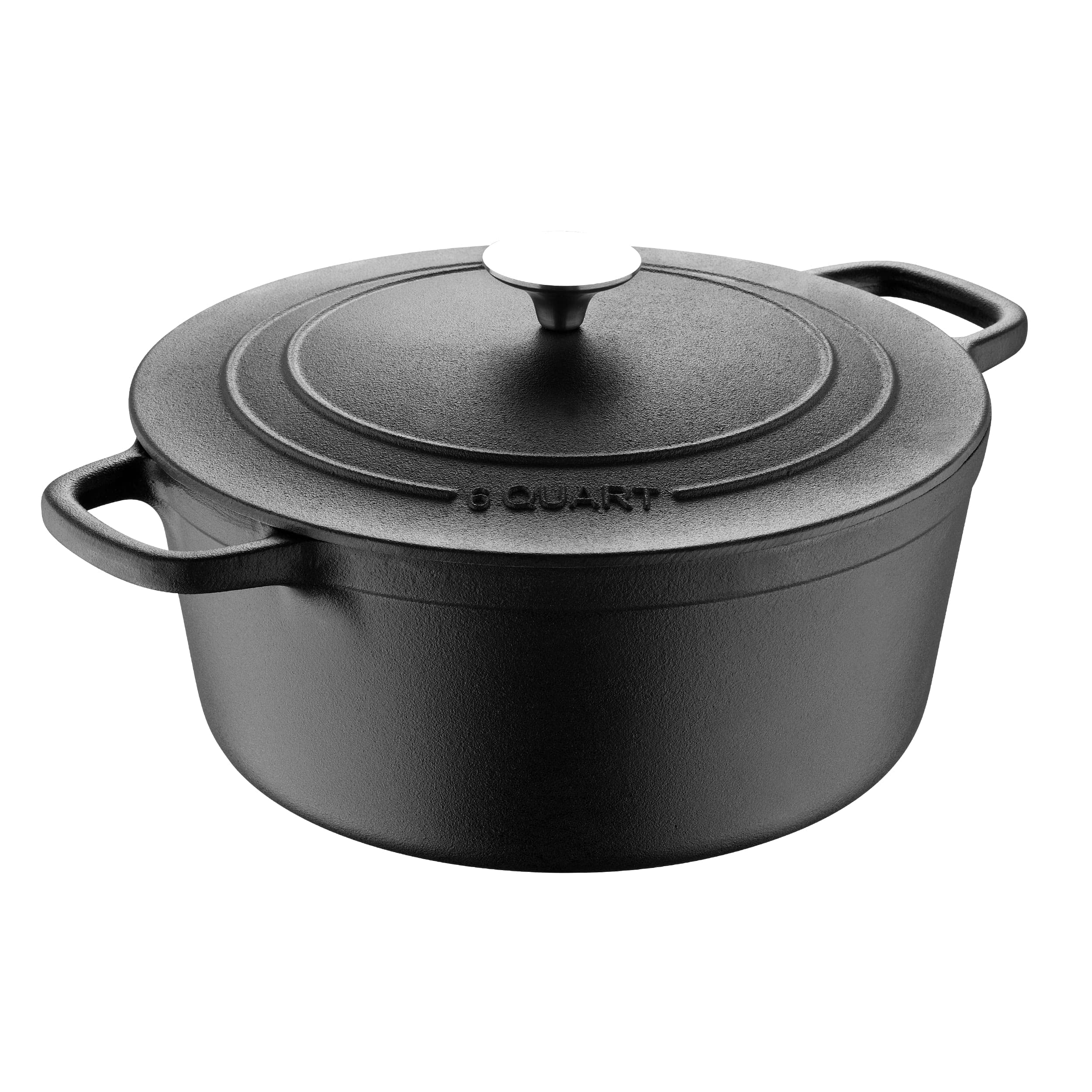 BBQ by MasterPRO - 6Qt Pre Seasoned Cast Iron Round Dutch Oven