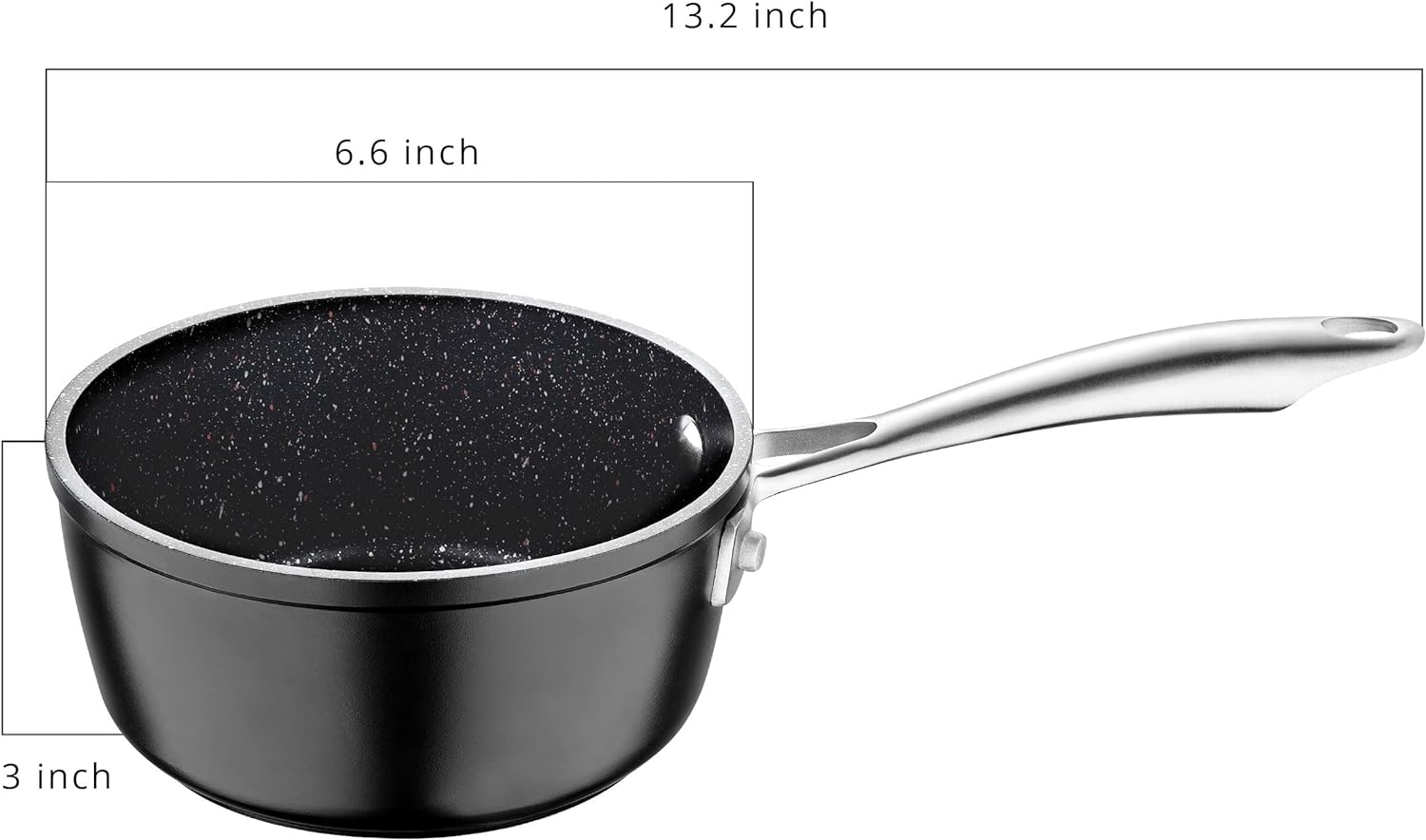 Vital by MasterPRO - 1.2 Qt Forged Aluminum Titanium-Reinforced Non-Stick Saucepan