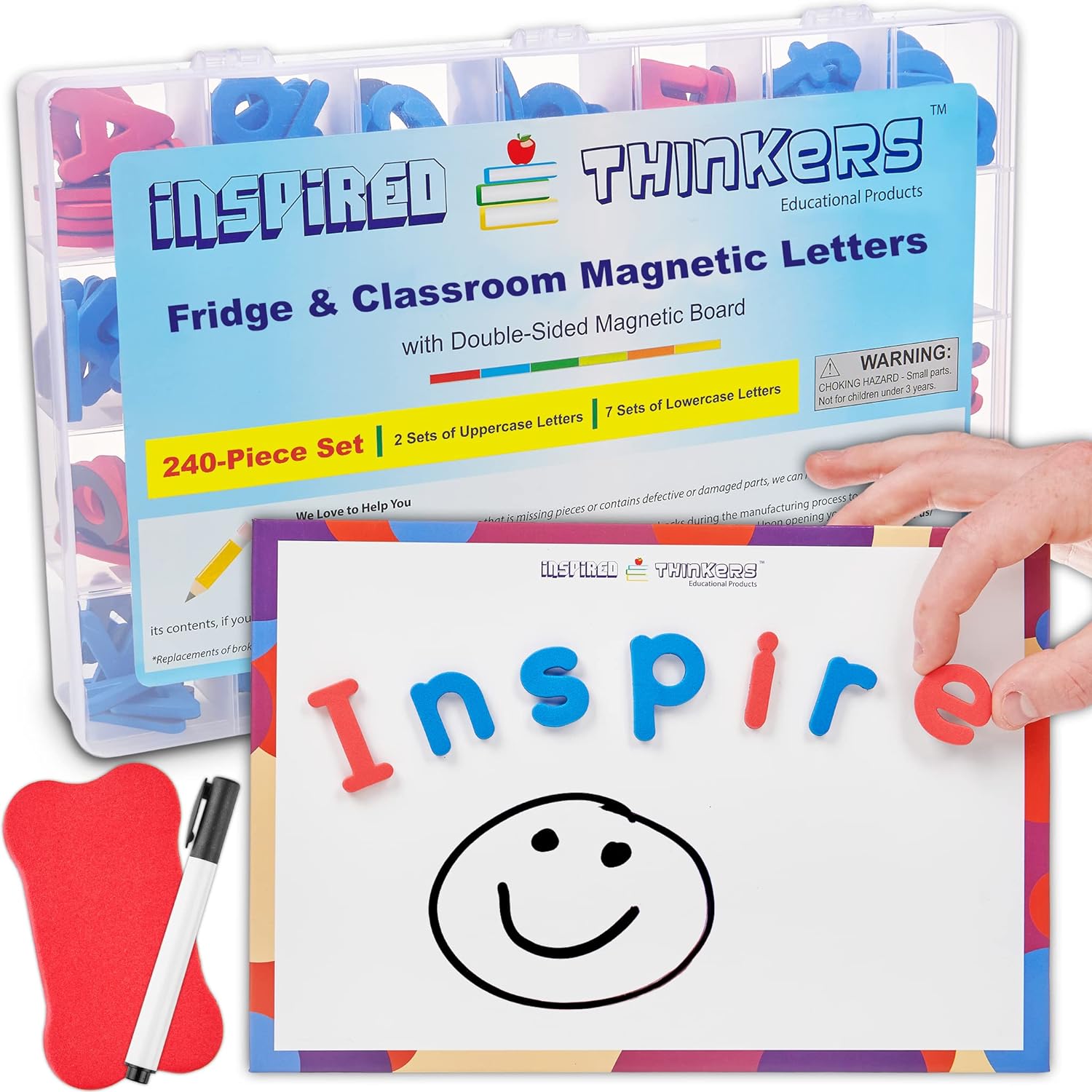 Inspired Thinkers Alphabet Magnetic Letters and Numbers 240 pc Set