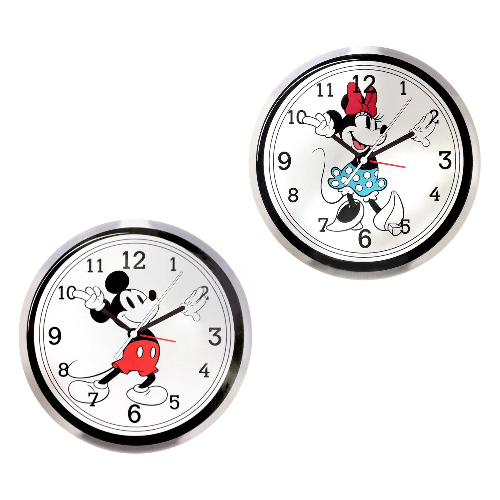 Mickey & Minnie Collectible Wall Clocks with Custom Hands