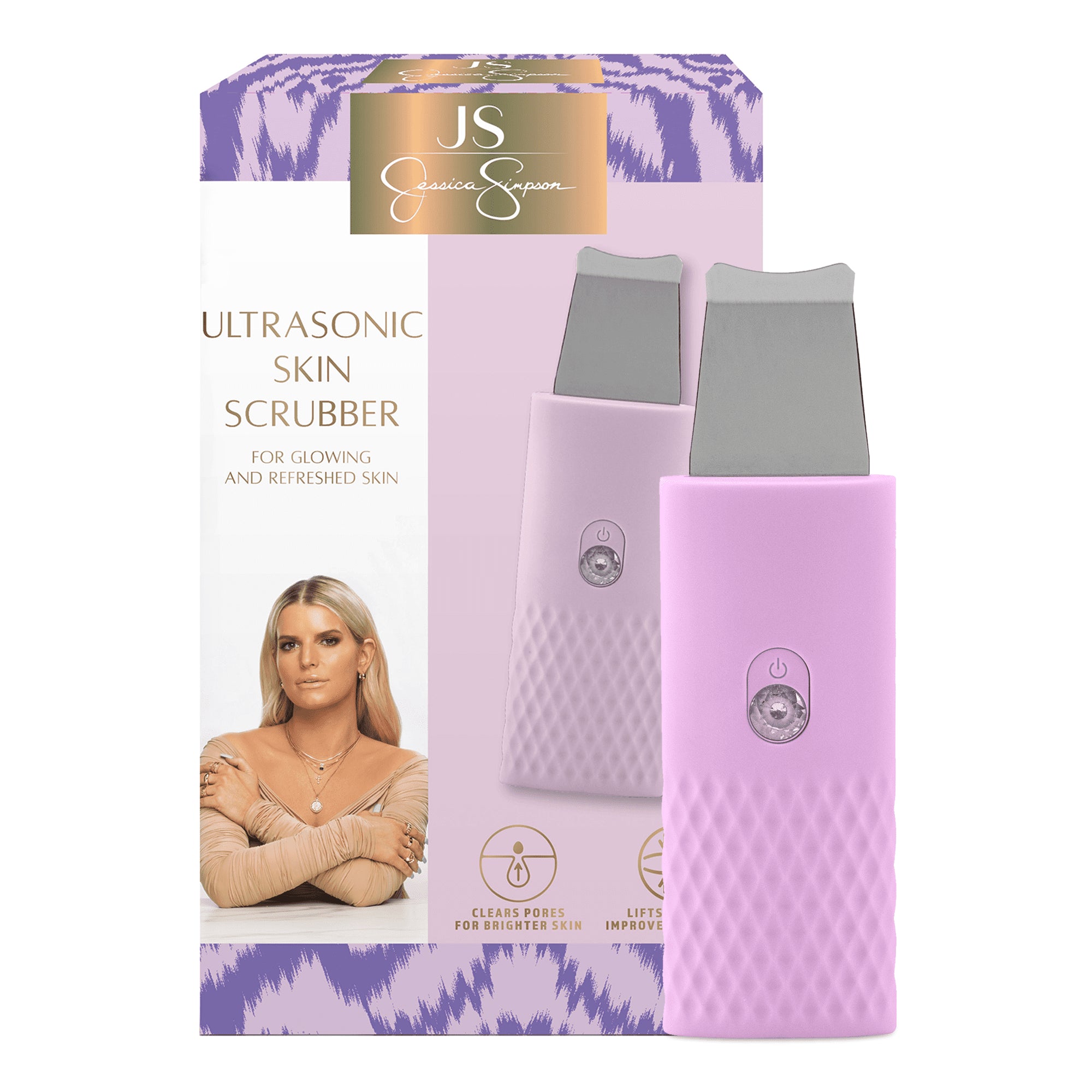 Jessica Simpson Ultrasonic Facial Skin Scrubber Acne Clearing Device, Loosen Blackheads and Unclog Pores