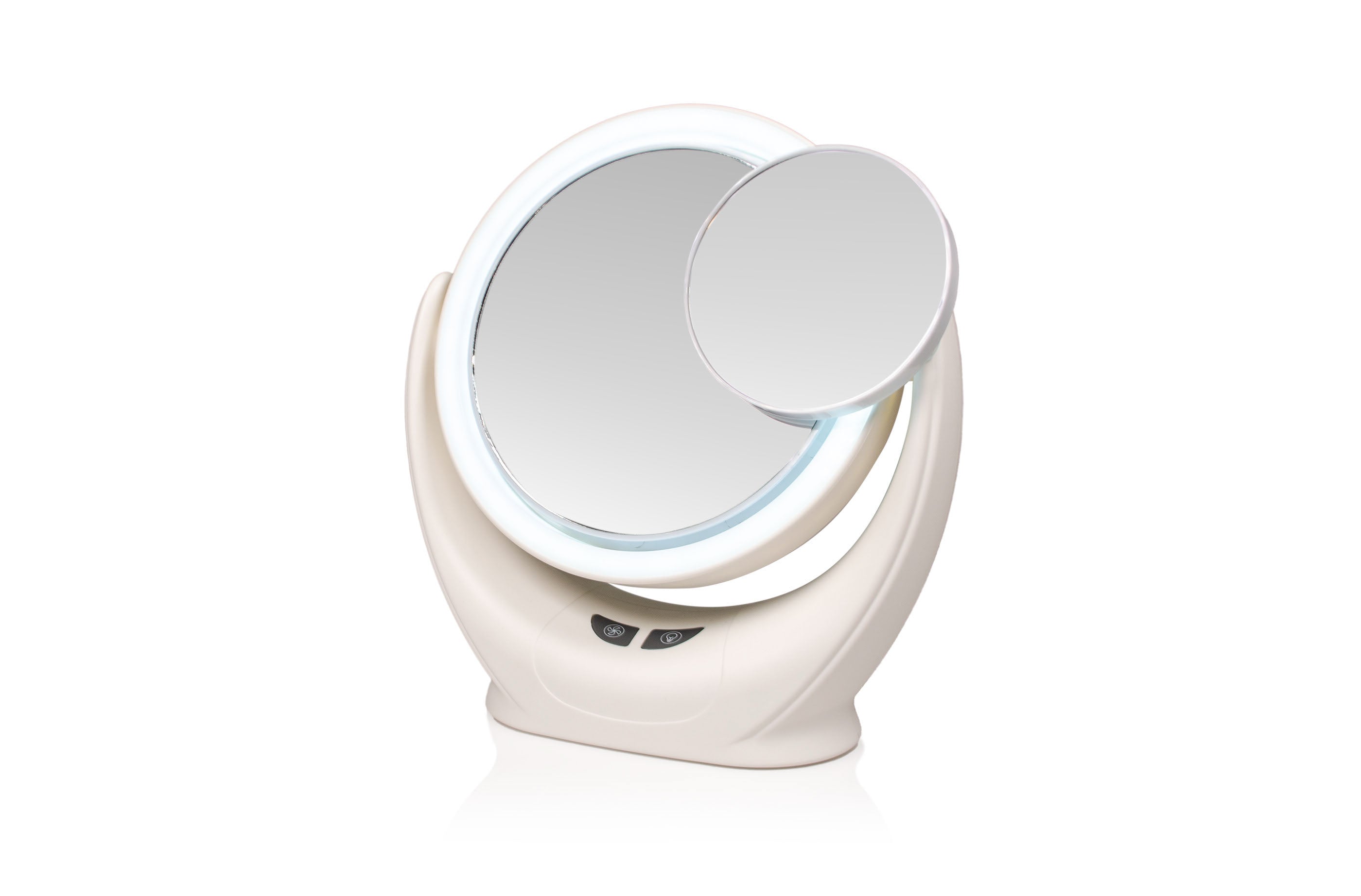 Breezy Beauty LED Vanity Mirror with Fan, White