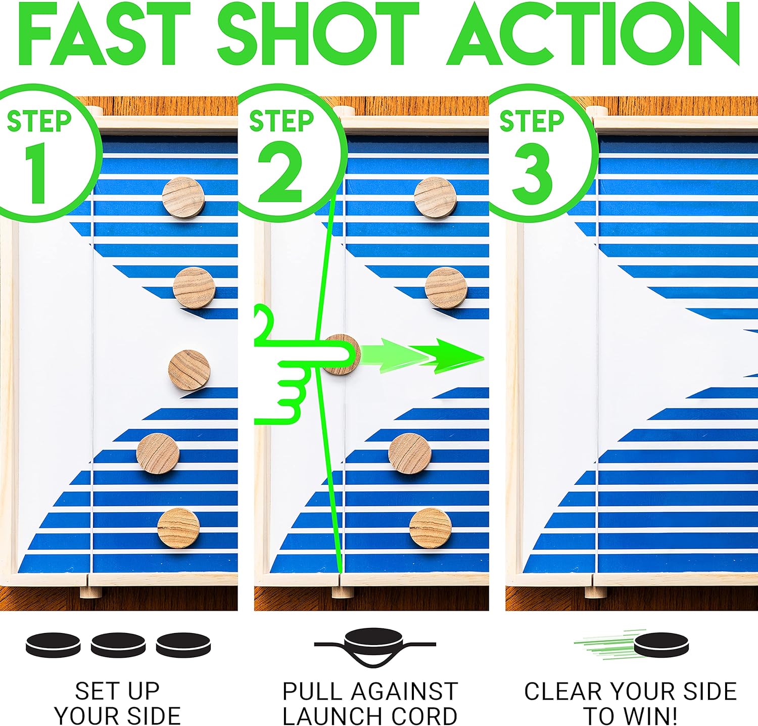 Franklin Sports XL Sling Puck Tabletop Hockey Game - Fast Puck Slinging Game for All Ages