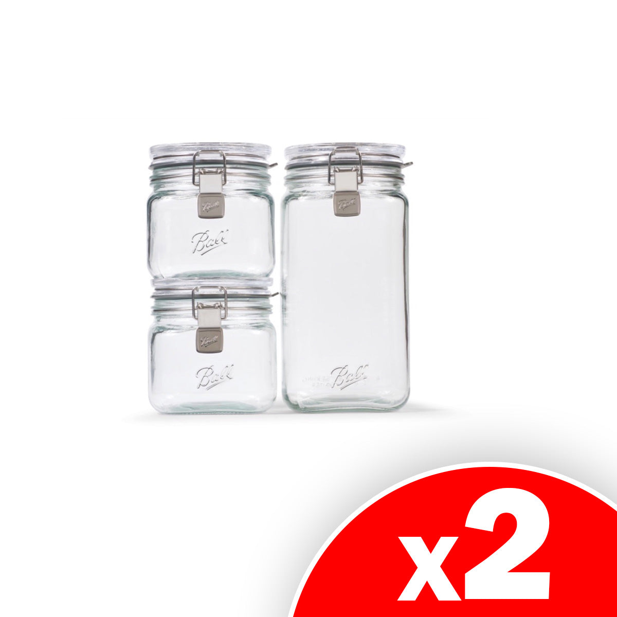 Ball Storage Latch Jars, 2 Packs of 3