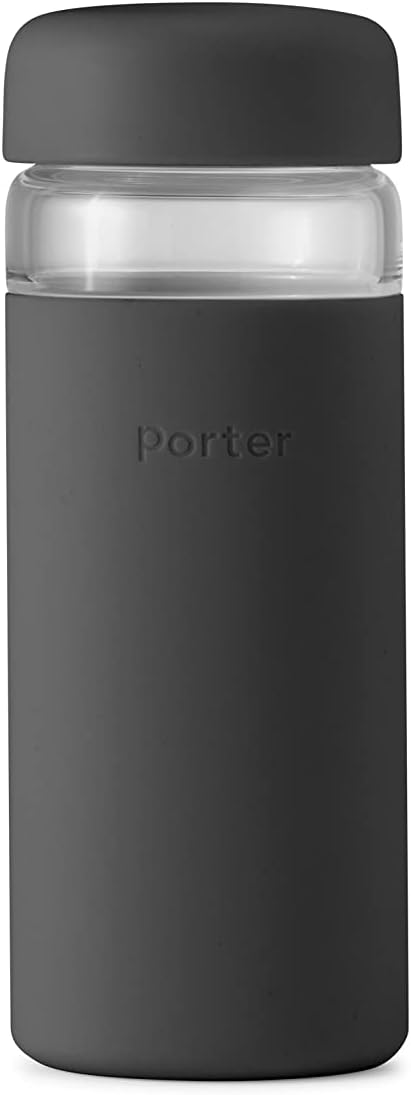 W&P Porter 16oz Glass Wide Mouth Water Bottle with Protective Silicone Sleeve