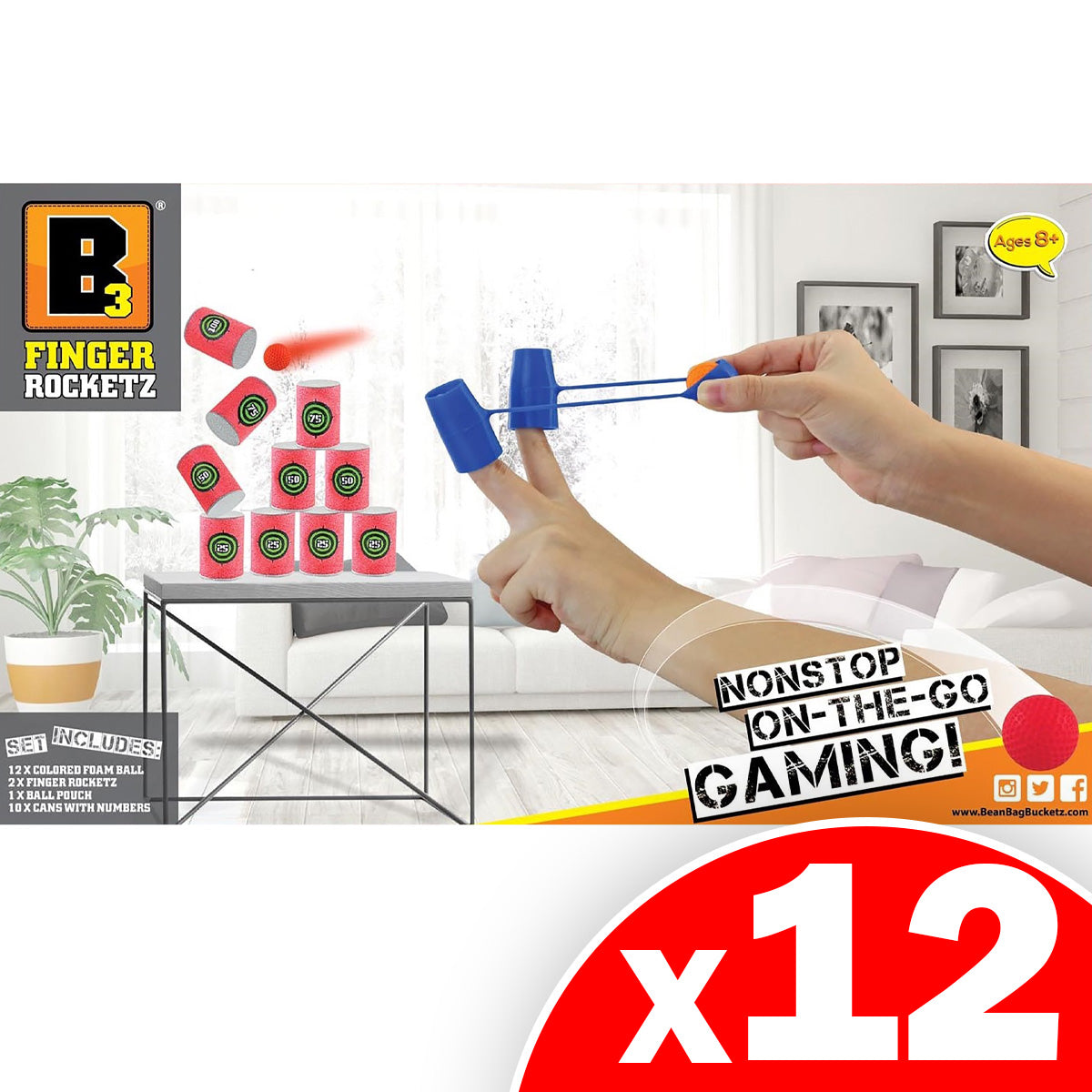 Finger Rocketz Launching Game, 12 Pack