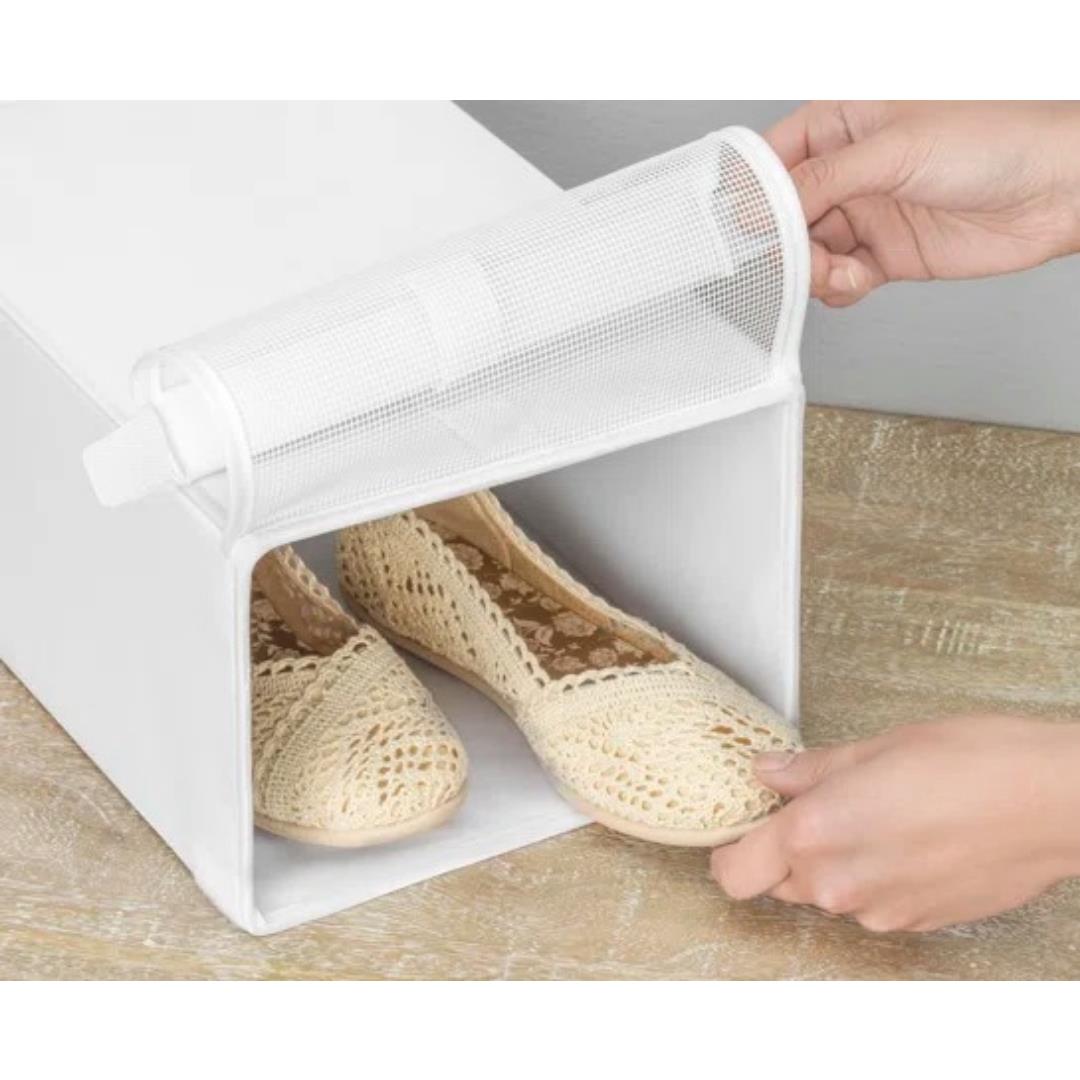 Whitmor White Mesh Shoe Box Set Of 4