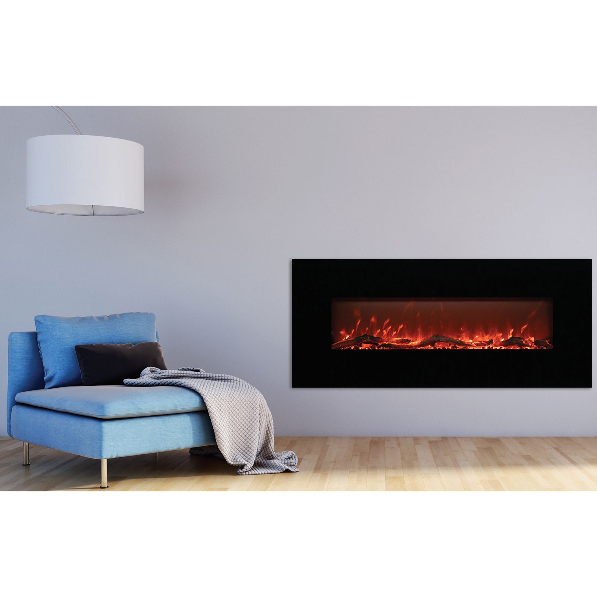 Edenbranch 50" Wall Mounted Electric Fireplace w /Crystal Flame Effect