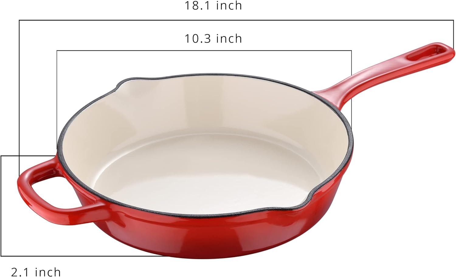 Legacy by MasterPRO - 10" Legacy Enamel Cast Iron Fry Pan, Red