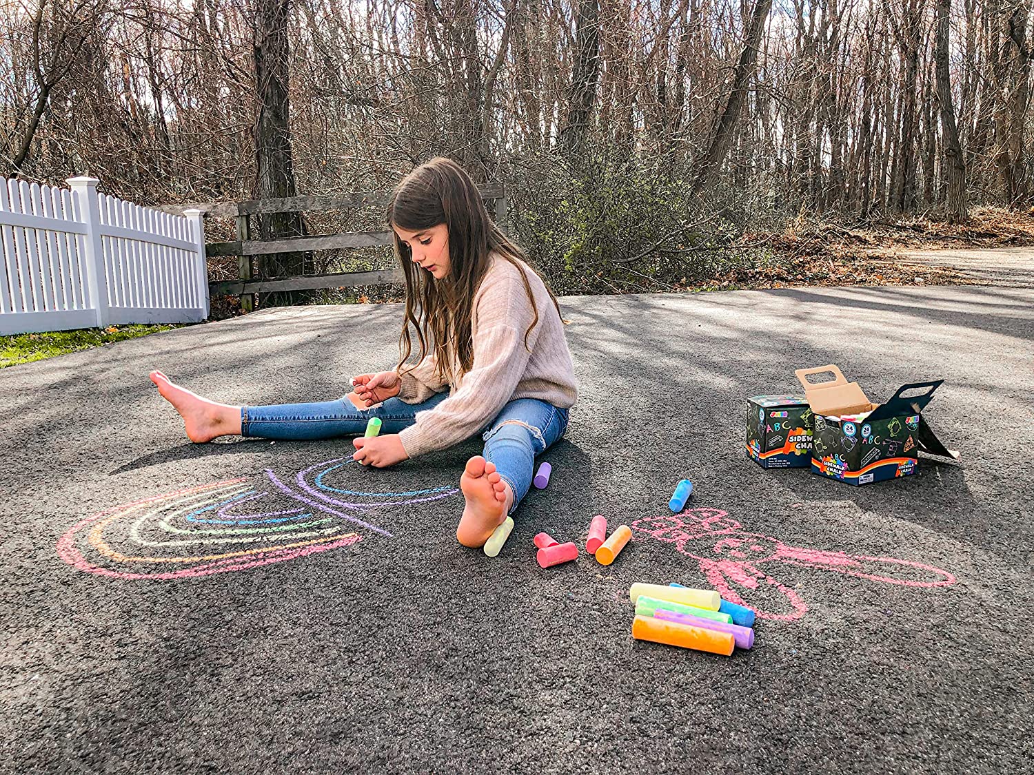 JOYIN 48 PCS Washable Sidewalk Chalk Play Set for Kids