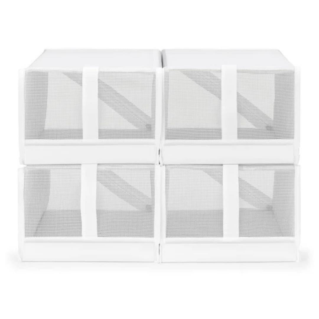 Whitmor White Mesh Shoe Box Set Of 4