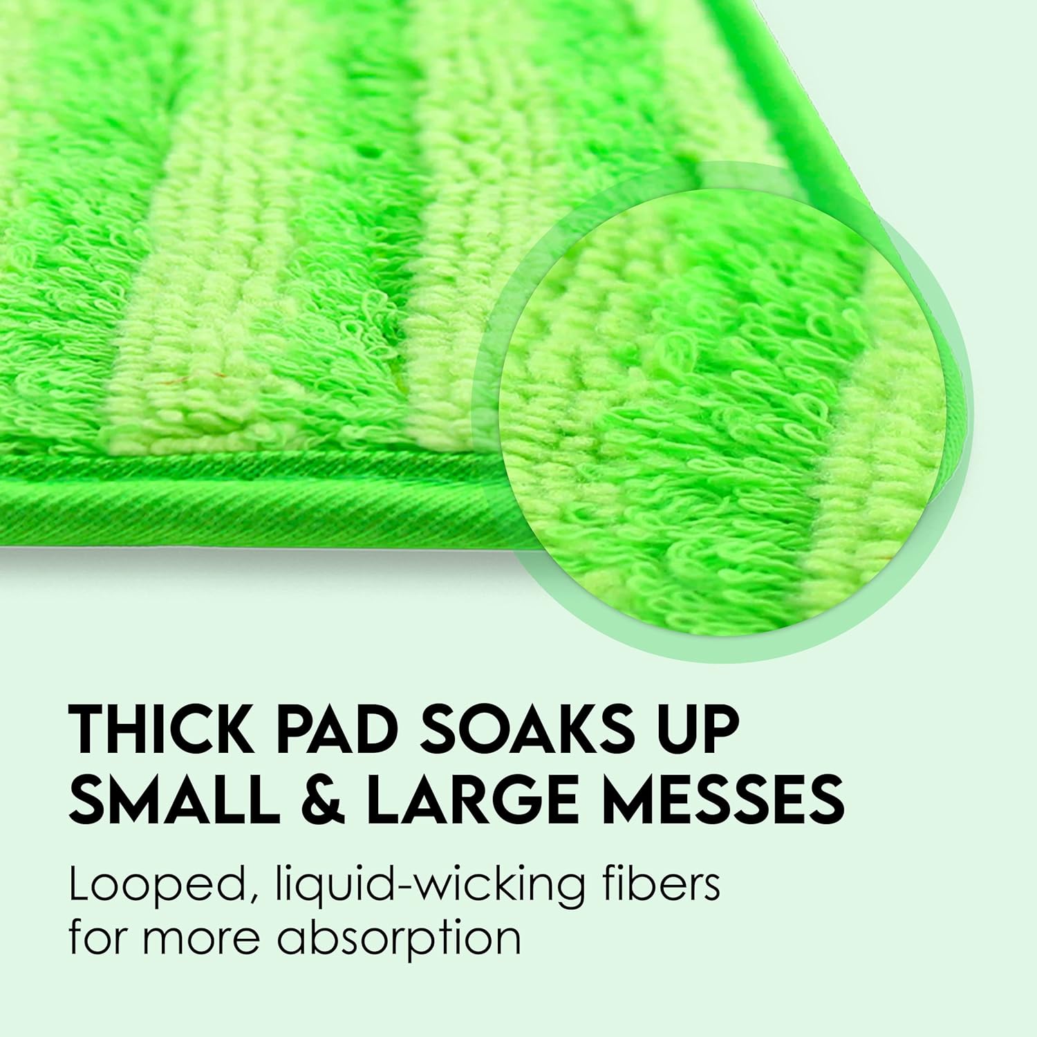 Turbo Microfiber Reusable Washable Mop Pads, 4 Pack