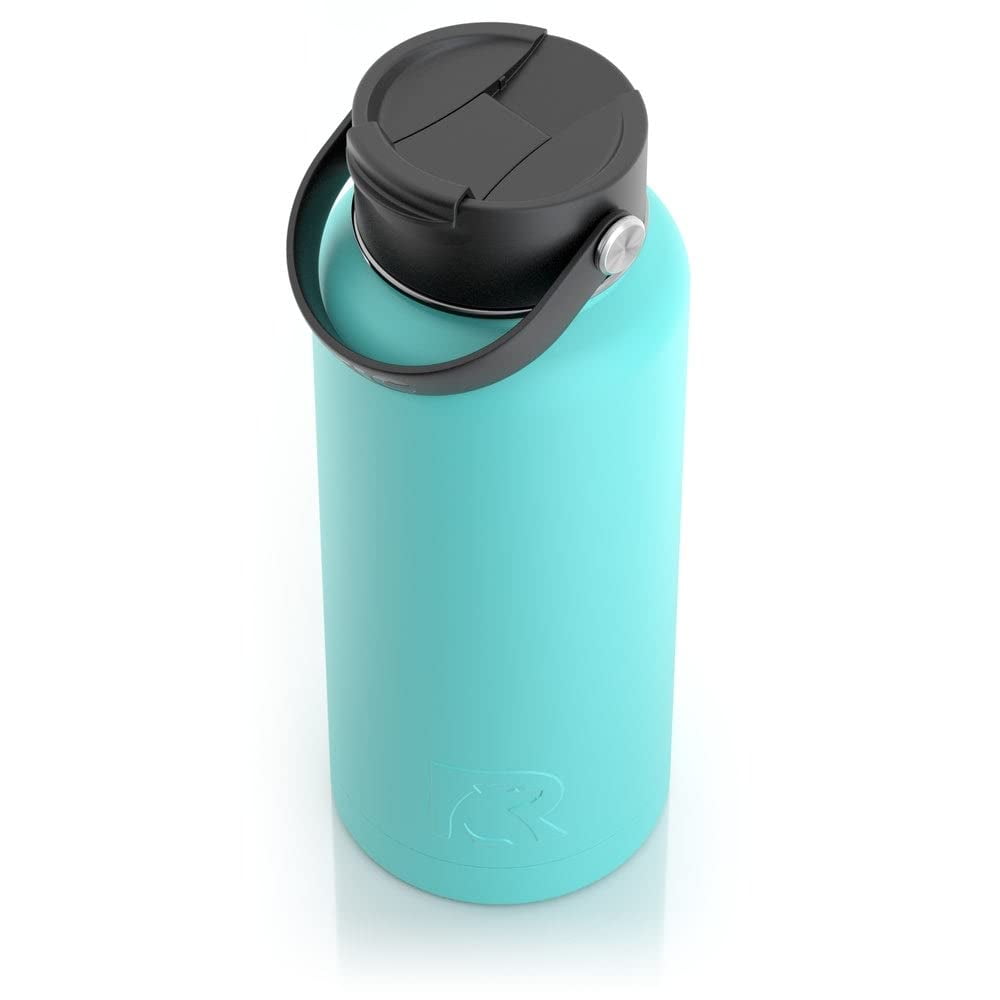 RTIC 32 oz Vacuum Insulated Water Bottle, Metal Stainless Steel Double Wall Insulation, BPA Free Reusable, Leak-Proof Thermos Flask for Hot and Cold Drinks, Travel, Sports, Camping, Teal