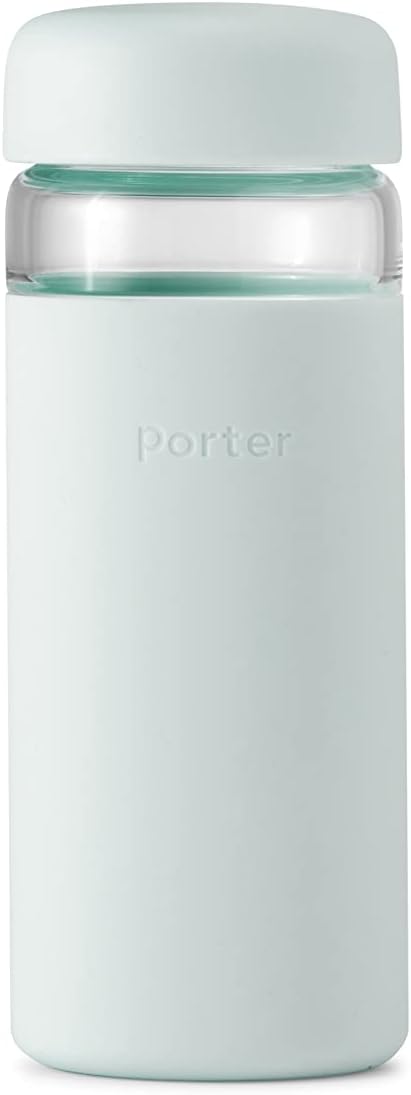 W&P Porter 16oz Glass Wide Mouth Water Bottle with Protective Silicone Sleeve