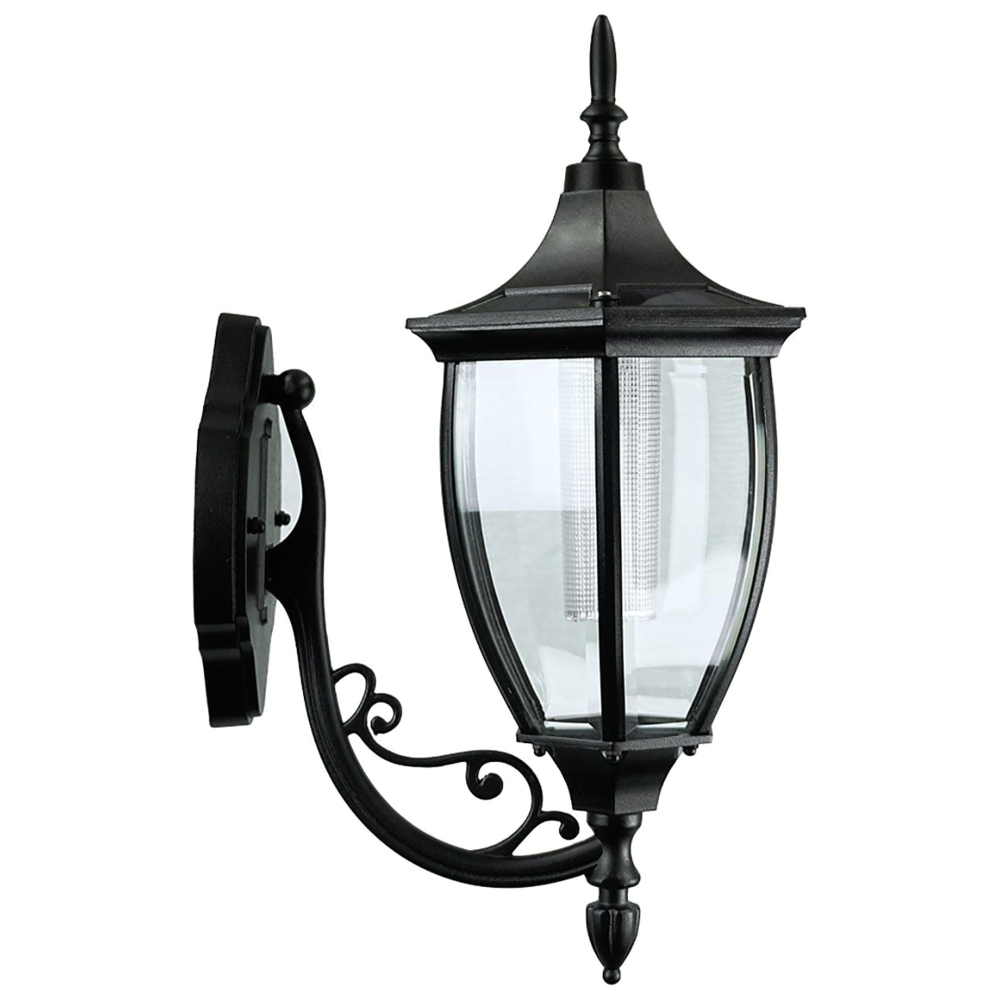 SunRay Cresmont Wall Mount Solar Lantern, Black, No Wiring Needed