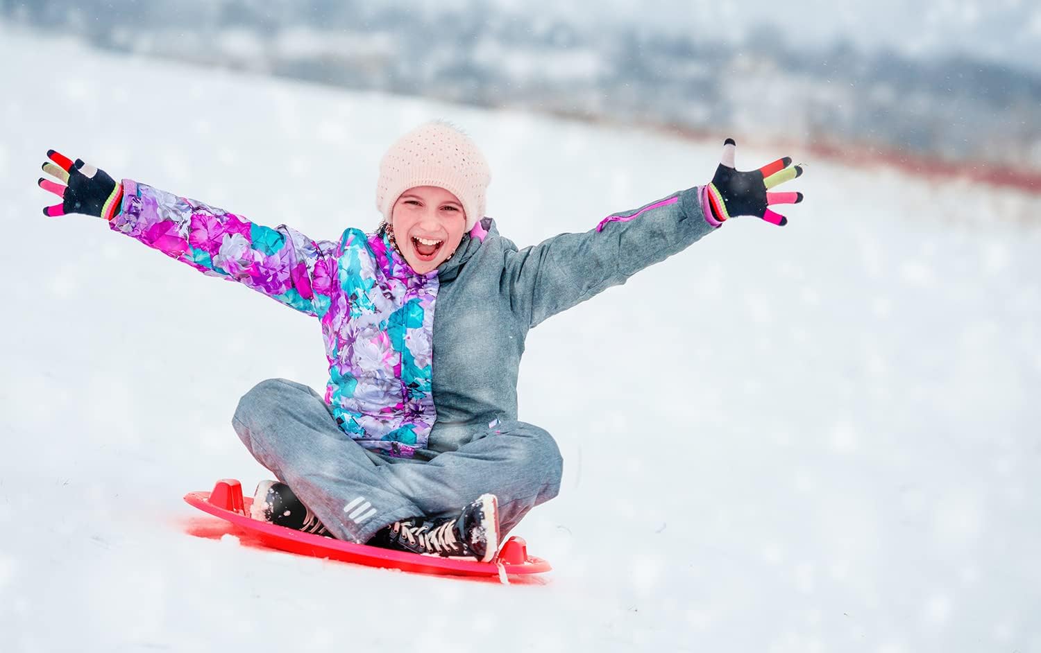 Avalanche Brands 25" Downhill Saucer Snow Sled with Durable Handles