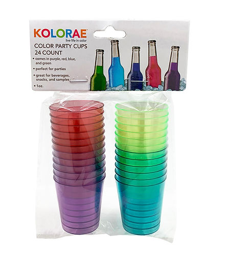 KOLORAE Color Party Cups 24 Count, 96 Pack