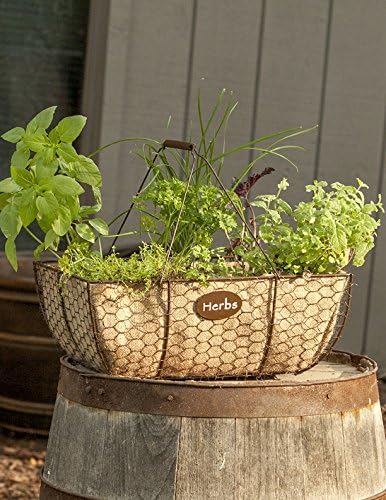 Panacea Rustic Herb Basket with Burlap Liner, 2 Pack