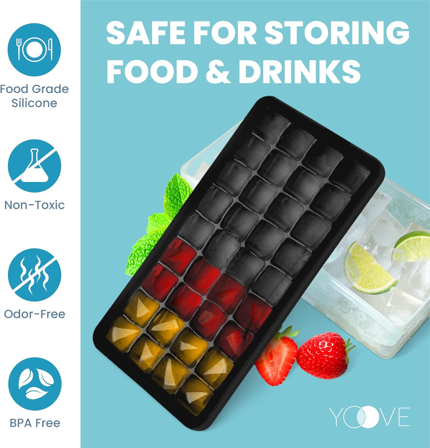 Yoove 36 Nugget Ice Cube Tray With Lid & Bin