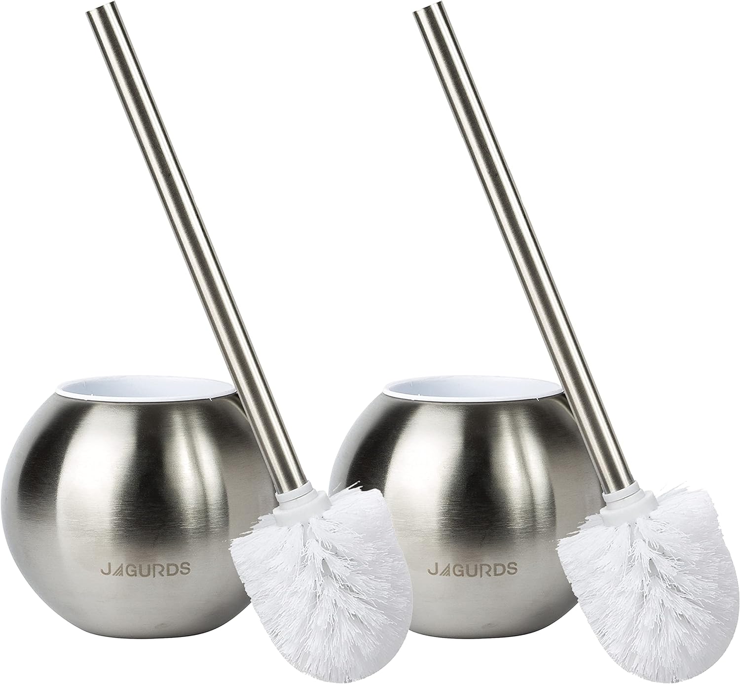 Jagurds Toilet Brush and Holder, 2 Pack, Stainless Steel