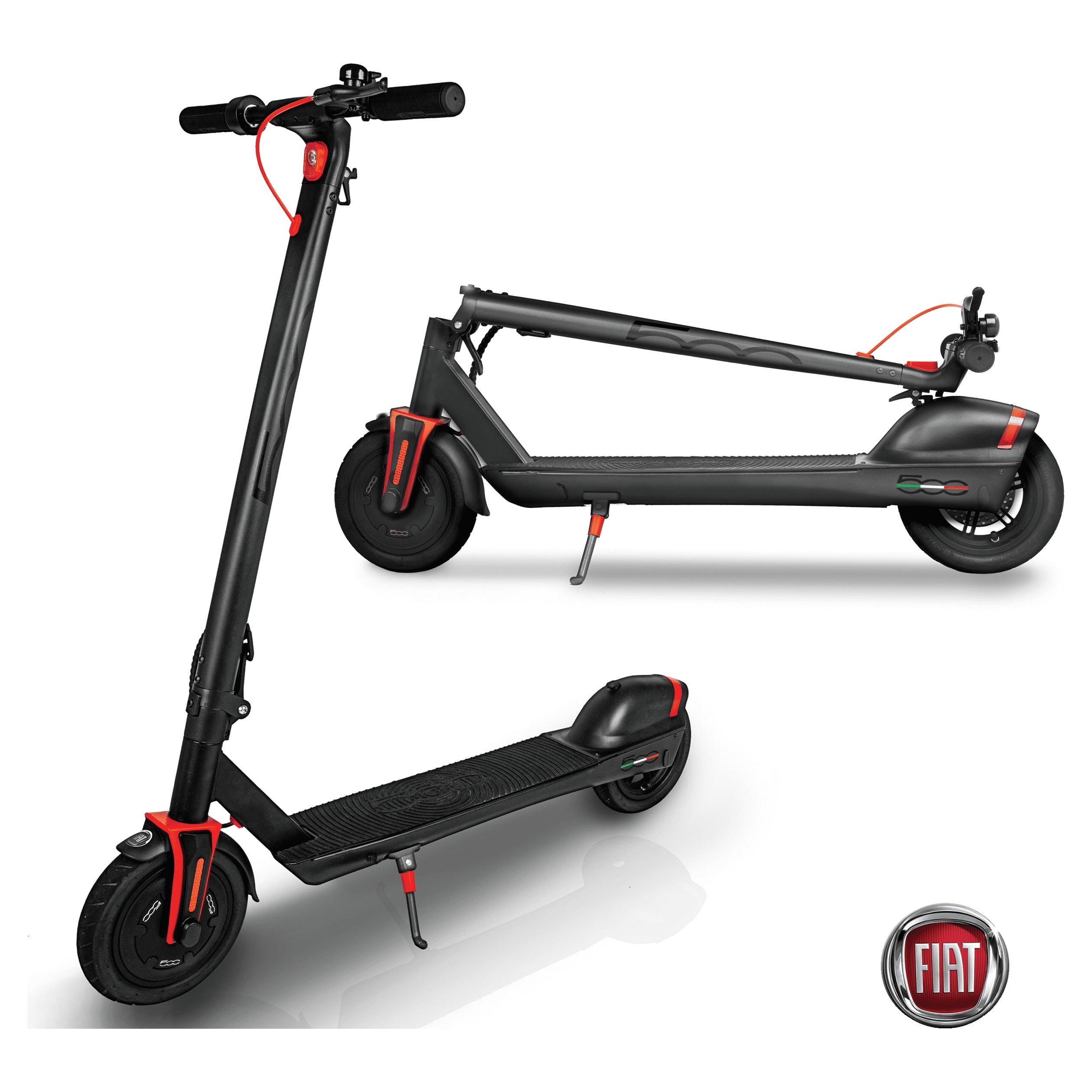 Fiat Folding Electric Scooter - 350W Motor, 15 to 20-Mile Long-Range Battery (Vesuvio Black)