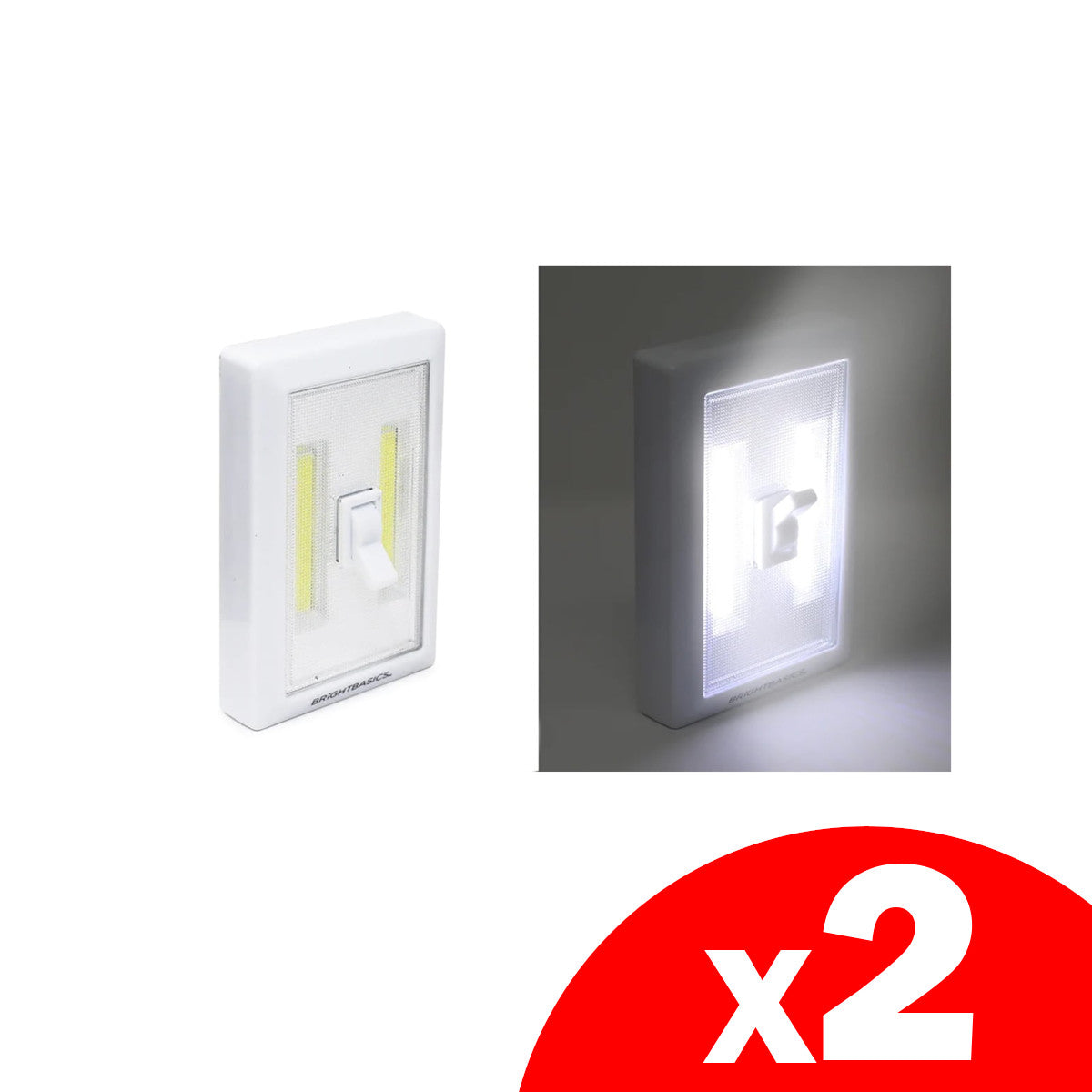 Bright Basics Wireless LED Light Switch, 2 Pack