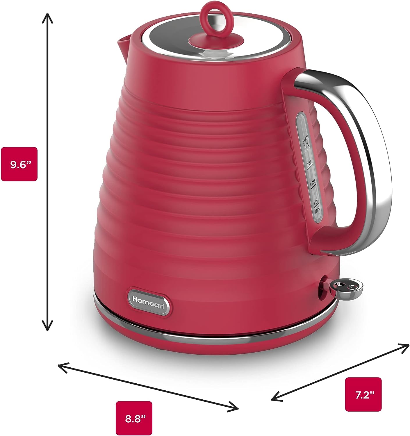 Homeart Riva 1.7L Electric Kettle with Removable Limescale Filter, Fast Boiling and Auto Shut-off