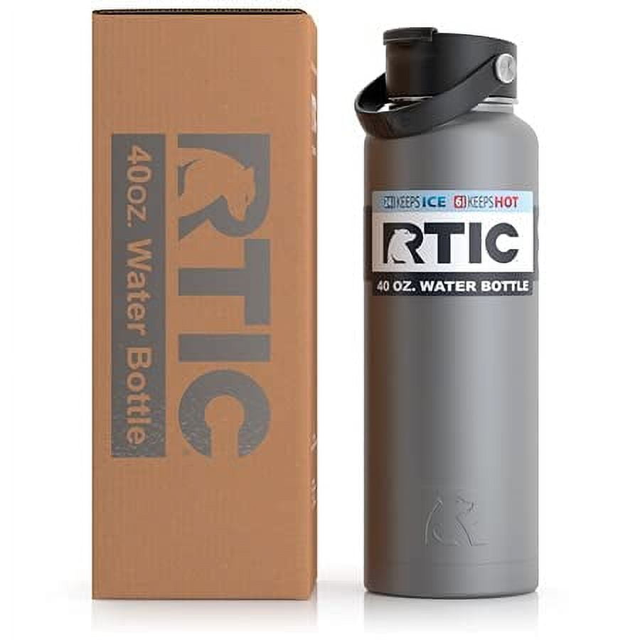 RTIC 40 oz Vacuum Insulated Stainless Steel Water Bottle, Graphite