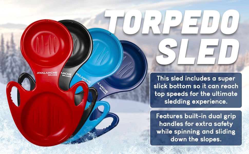 Avalanche Brands Torpedo Snow Sleds, Single Rider for Maximum Speed