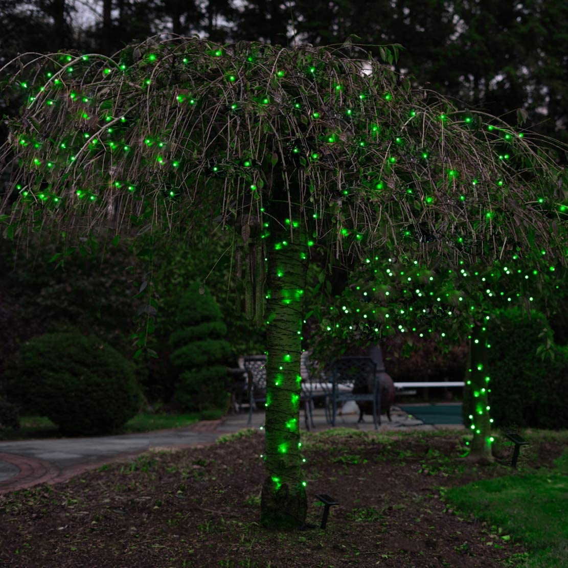 Touch Of Eco 125 Solar Powered LED String Lights, 68 Feet - Green