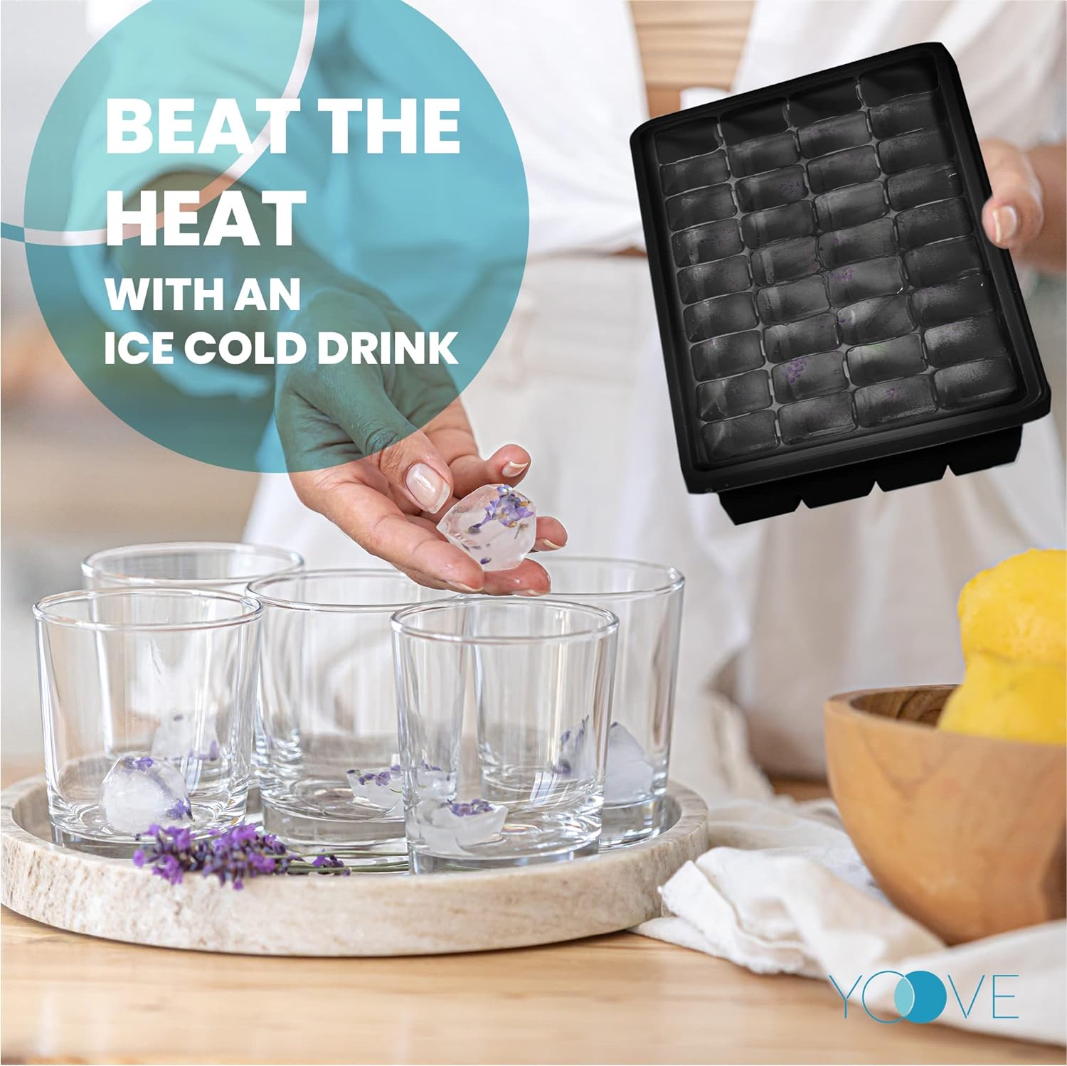 Yoove 36 Nugget Ice Cube Tray With Lid & Bin