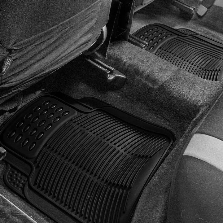 Route Auto Automotive Floor Mats - Heavy-Duty Rubber, Universal Fit Full Set, ClimaProof, Trimmable