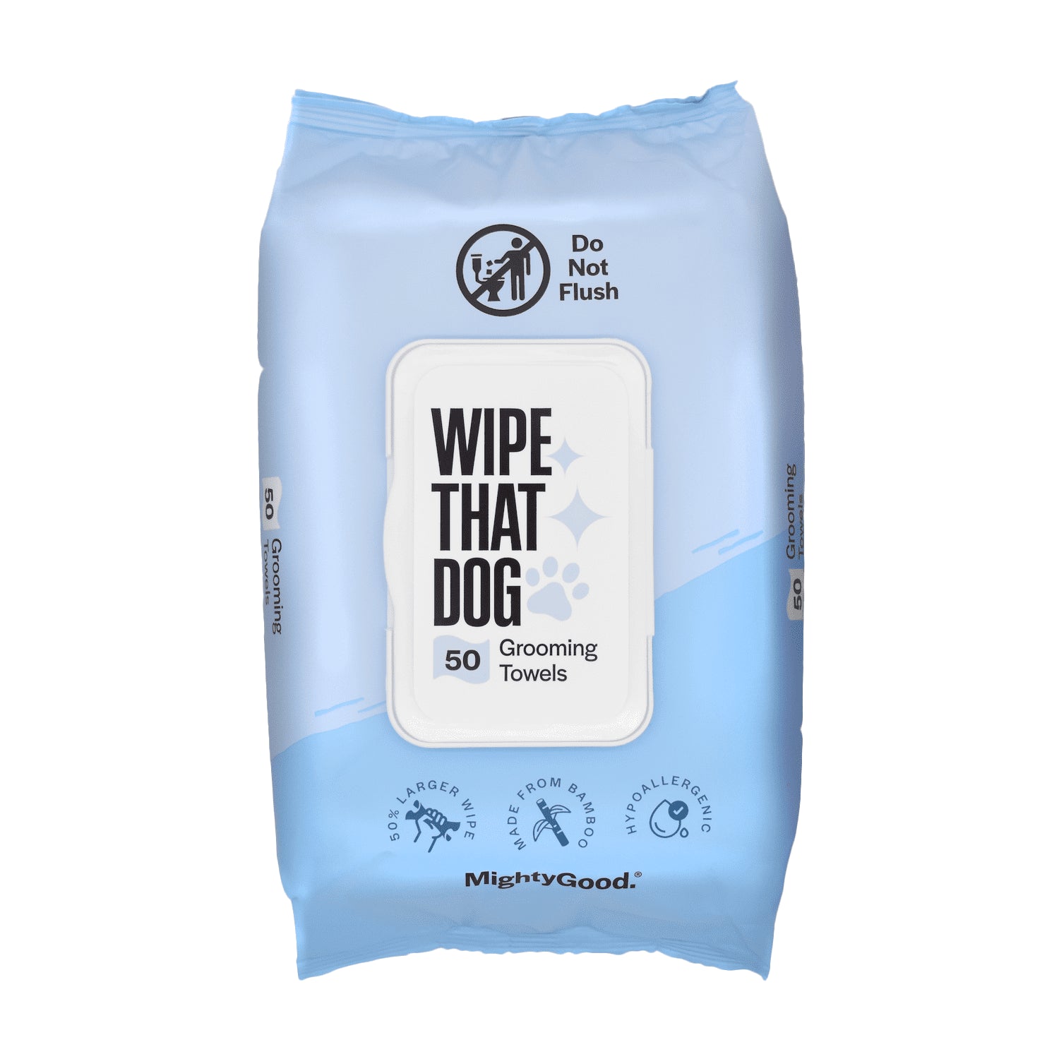 Mighty Good Solutions Extra Large Bamboo Grooming Towels for Dogs, 50 Wipes